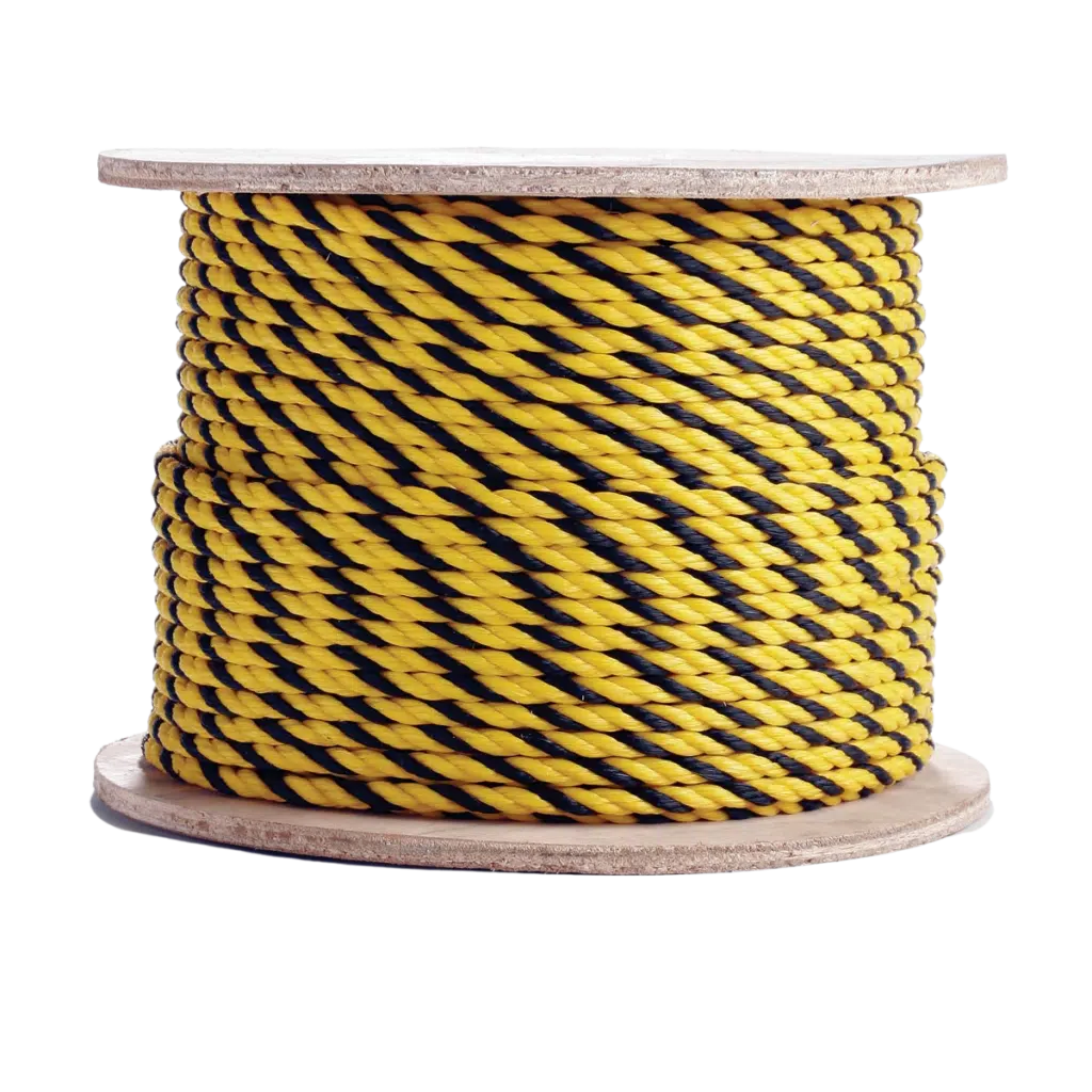 Erin Rope 3 Strand Yellow Yellow Black Polypropylene Barrier Rope
