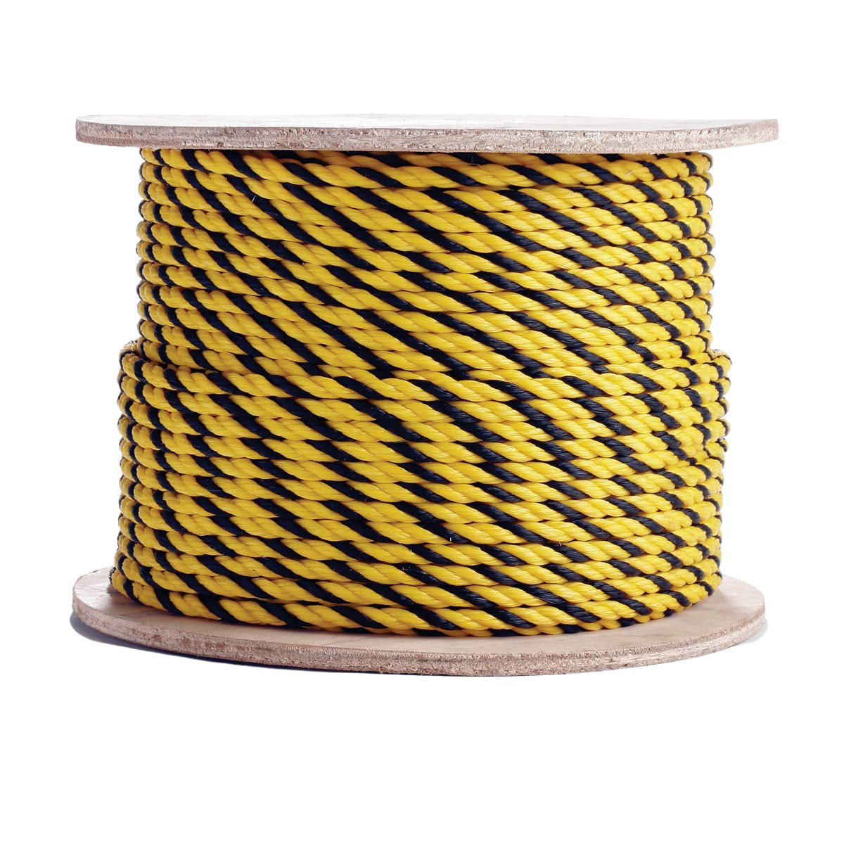 3 Strand Twisted Yellow/Yellow/Black Polypropylene Barrier Rope - Erin Rope  Corporation