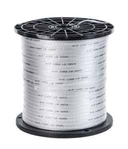 Woven polyester cable pull tape spool
