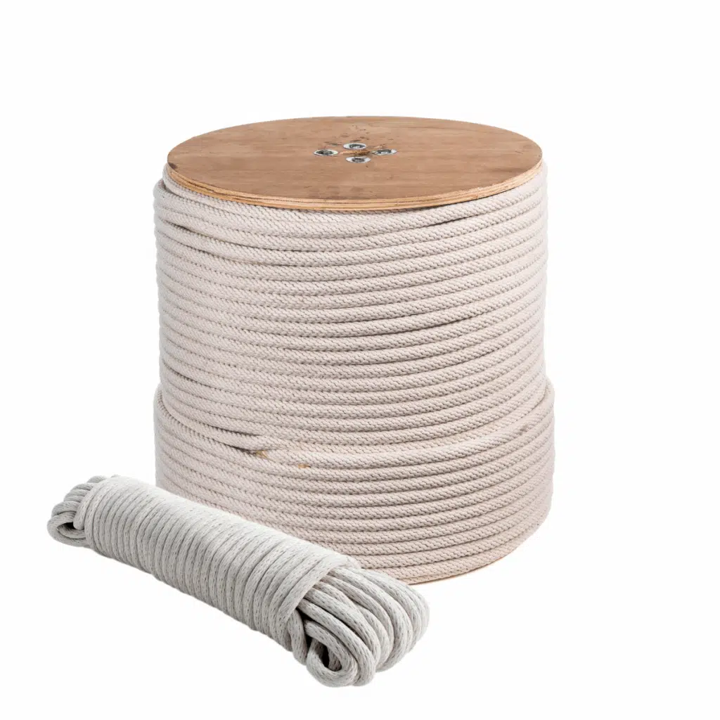 Solid Braid Cotton Sash Cord spool and hank