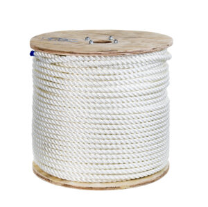 3 Strand Twisted White Nylon Rope spool